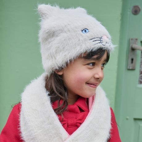 Rockahula Kids  Cute Kitten Fluffy Hat 3-6 Years-WHITE