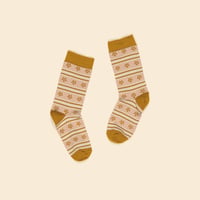 Apolina  ALPINE FLORAL ANKLE SOCK - CARAMEL/BLUSH