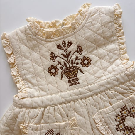 Apolina  IDA QUILTED DRESS - CREAM