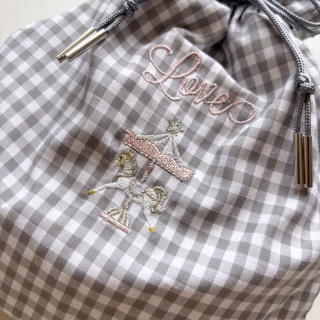 ドローイングバッグ gingham check Mサイズ/Mサイズ(shoulder)/Sサイズ/Miniサイズ/miniminiサイズ