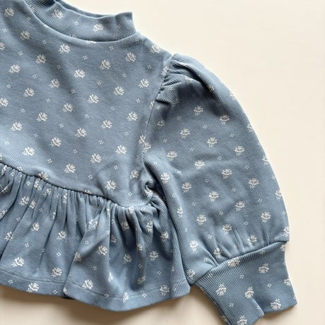 Apolina  MYA PEPLUM JERSEY TOP - MOUNTAIN CALICO BLUE