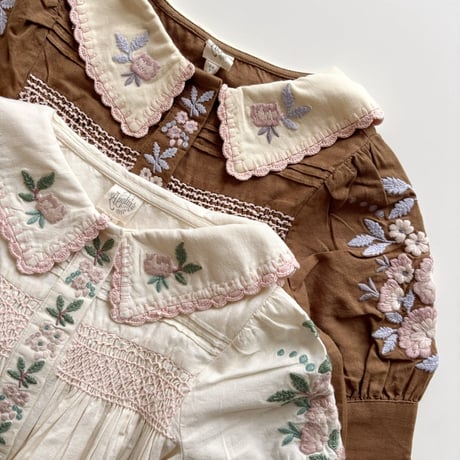Apolina  LORA BLOUSE - MILK-CREAM