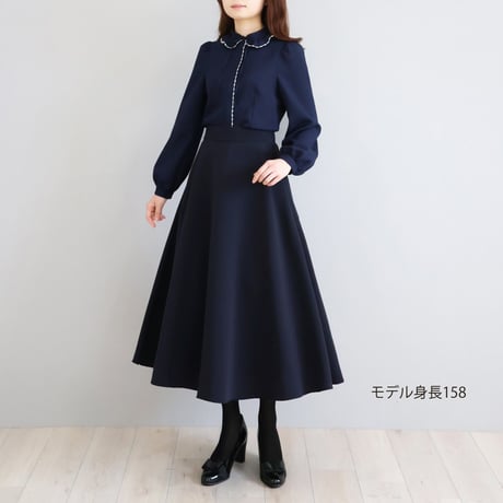 ヴィンテージワルツツイル ピコ刺繍リボン付きブラウス【JM2505BG】