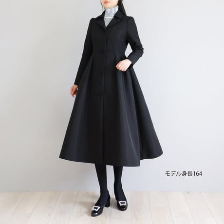 【Elegance】グログランタフタ タックフレアチェスターコート【JM2493BG】