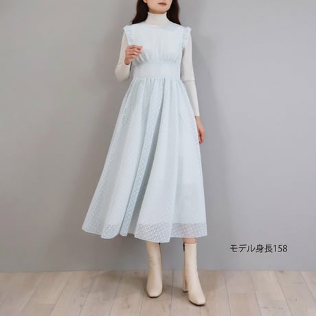 【Elegance】フロッキーレース フリルスリーブワンピース【JM2503BG】
