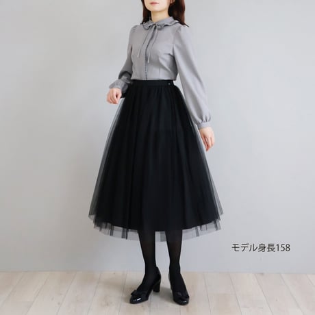 ヴィンテージワルツツイル ピコ刺繍リボン付きブラウス【JM2505BG】