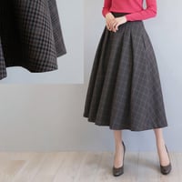 チェック柄 タックフレアスカート【JM1441BF】