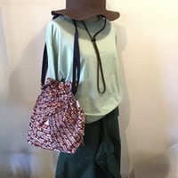 アフリカンバティック　巾着バッグ