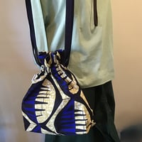 アフリカンバティック　巾着バッグ