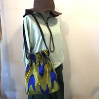 アフリカンバティック　巾着バッグ