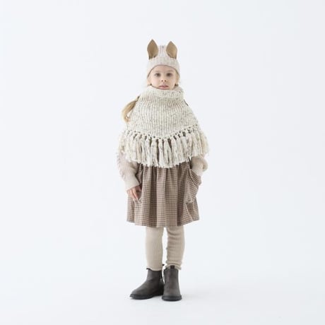 （予約販売）【eLfinFolk】  Nep Yarn Rib Knit Cape（サイズS・M)