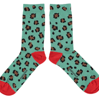 【piupiuchick】 SOCKS GREEN WITH ANIMAL PRINT