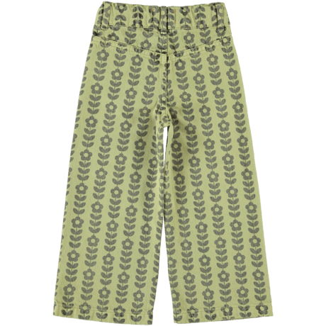 【piupiuchick】 TROUSERS GREEN WITH BLACK FLOWERS（サイズ4Y～10Y）