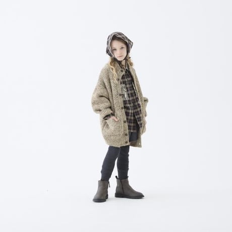（予約販売）【eLfinFolk】  Nep Yarn Knit Cardigan(ブラウン/Womanサイズ）