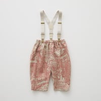 【eLfinFolk】  Castle town print Suspenders Pants(サイズ80-90/100-110）