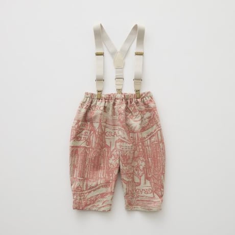 【eLfinFolk】  Castle town print Suspenders Pants(サイズ80-90/100-110）