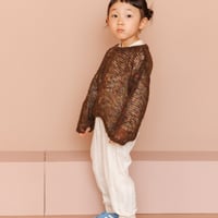 【＆pal】　透かし編みプルオーバー(ブラウン/サイズM、L、XL)
