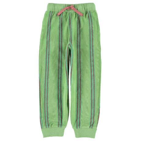 【piupiuchick】 JOGGING PANTS GREEN WITH DOUBLE STRIPES（サイズ4Y～10Y）