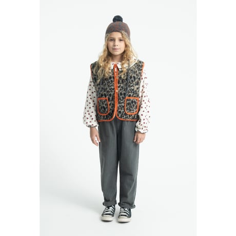 【piupiuchick】 TROUSERS GREY WITH BLACK STRIPES（サイズ4Y～14Y)