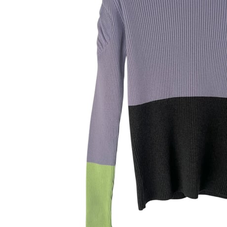 【franky grow】  MULTI COLOR SHOULDER HIGH-NECK KNIT (サイズL、LL）