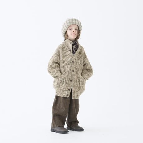 （予約販売）【eLfinFolk】  Nep Yarn Knit Cardigan(ブラウン/Womanサイズ）