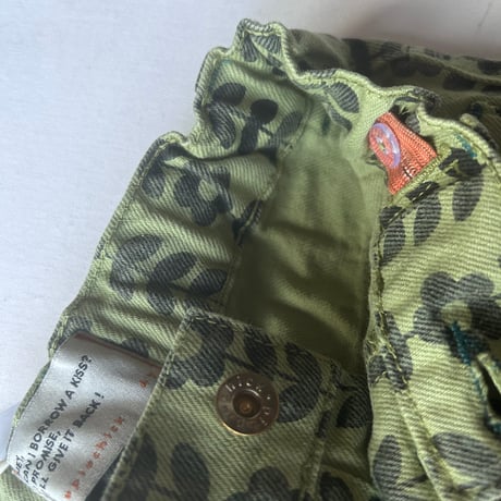 【piupiuchick】 TROUSERS GREEN WITH BLACK FLOWERS（サイズ4Y～10Y）