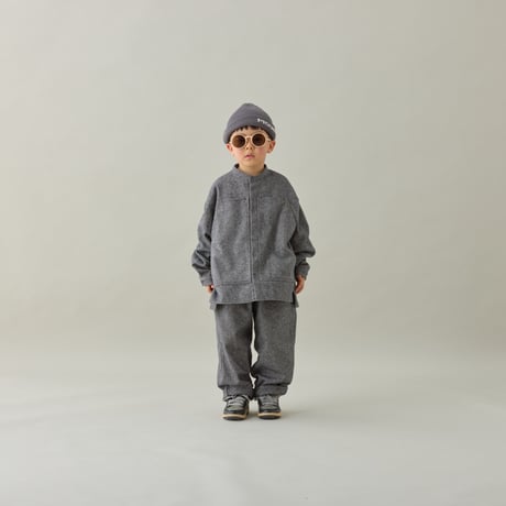 【MOUN TEN.】　cotton tweed pocket shirt　(black twill/サイズ125・140）