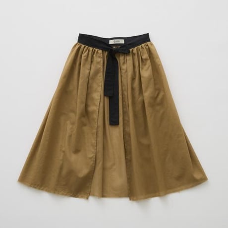 【eLfinFolk】  Cotton Lawn Train Skirt（キャメル/サイズF)