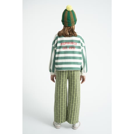 【piupiuchick】 TROUSERS GREEN WITH BLACK FLOWERS（サイズ4Y～10Y）