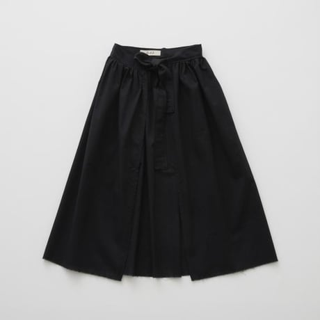 【eLfinFolk】  Cotton Lawn Train Skirt（ブラック/サイズF)