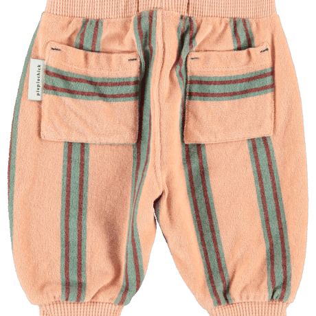 【piupiuchick】 BABY JOGGING PANTS LIGHT PINK  WITH DOUBLE STRIPES（サイズ12M、24M)