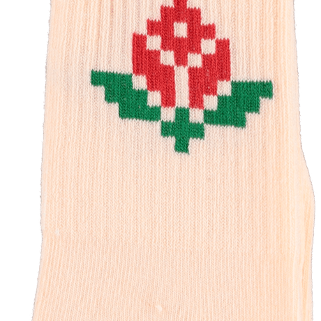 【piupiuchick】 SOCKS LIGHT PINK WITH RED FLOWER