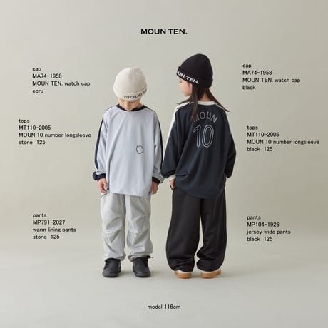 【MOUN TEN.】　MOUN 10 number longsleeve　(サイズ110・125・140）
