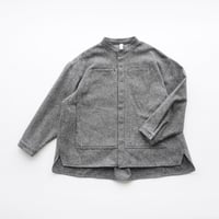予約販売【MOUN TEN.】　cotton tweed pocket shirt　(black twill/サイズ125・140）