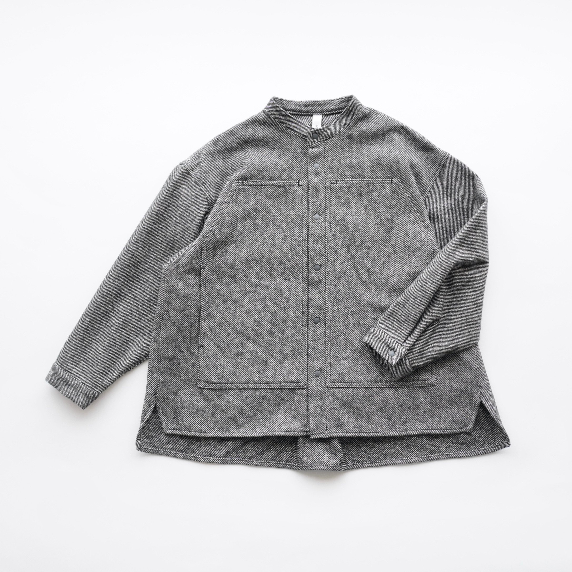 MOUN TEN.】 cotton tweed pocket shirt (black tw