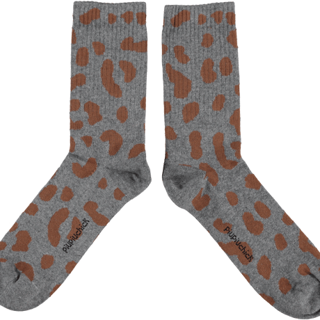 【piupiuchick】 SOCKS GREY WITH ANIMAL PRINT