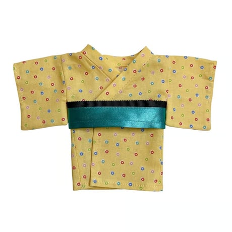 浴衣 レトロ小花柄 黄色