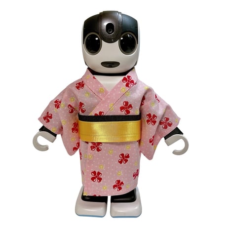 浴衣 レトロりぼん柄 桃色