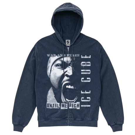 【30着限定発売】"ICE CUBE" Rap ZIP Hoodie / Fade Navy