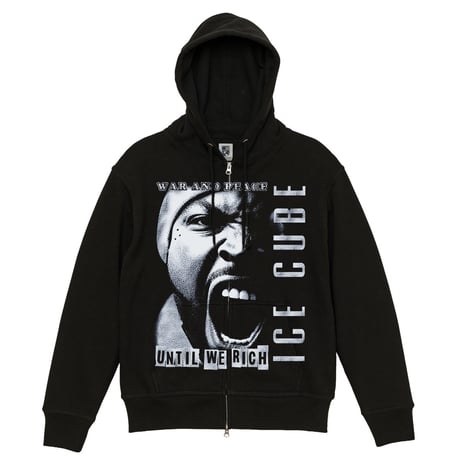 【72時間限定発売】"ICE CUBE" Rap ZIP Hoodie / Deep Black