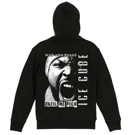 【72時間限定発売】"ICE CUBE" Rap ZIP Hoodie / Deep Black