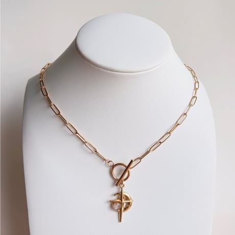 【tiill】emoji necklace - moon cross