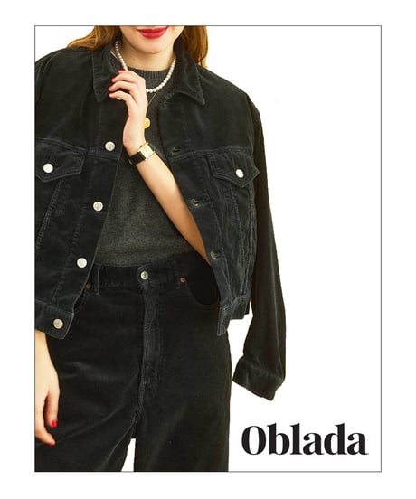 【 OBLADA “MARGARET JACKET CORDUROY” / BLACK 】 オブラダ “マーガレットジャケットコーデュロイ” / ブラック