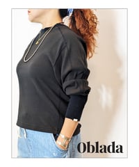 【 OBLADA “SWEDISH MILITARY LIB TOPS” / BLACK 】 オブラダ “スウェーデンミリタリーリブトップス” / ブラック
