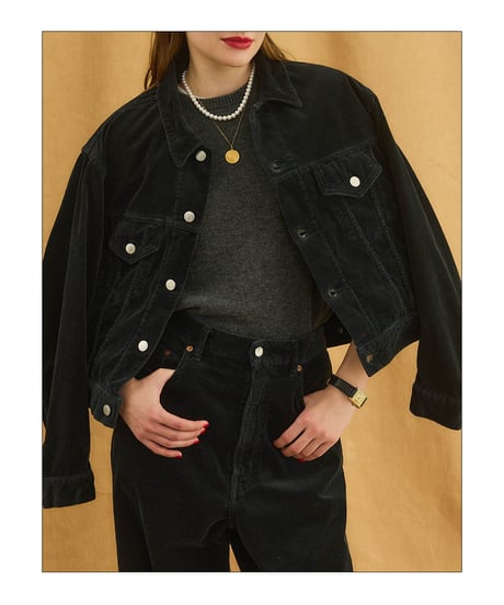 【 OBLADA “MARGARET JACKET CORDUROY” / BLACK 】 オブラダ “マーガレットジャケットコーデュロイ” / ブラック