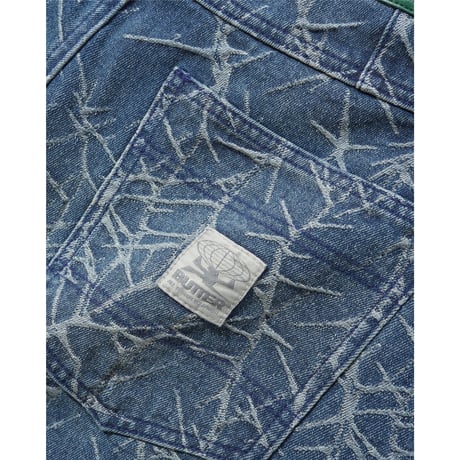 BUTTER GOODS THORN CAMO WIDE CUT DENIM JEANS WSHED INDIGO