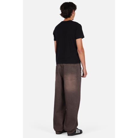DIME BAGGY DENIM PANTS SANDBLASTED DARK BROWN