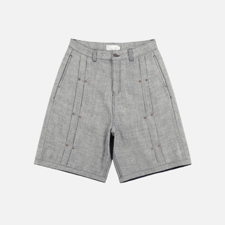DIME PLEATED BAGGY DENIM SHORTS REVERSED INDIGO