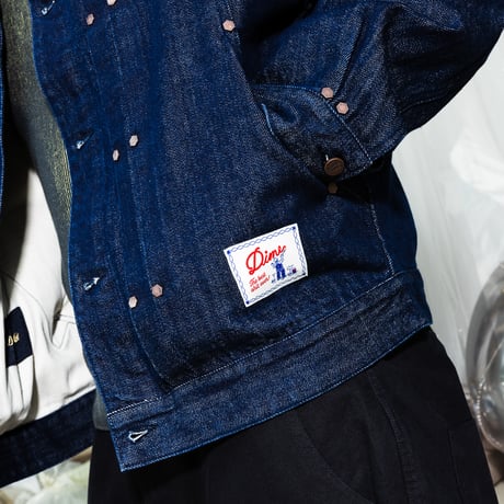 DIME PLEATED DENIM JACKET INDIGO