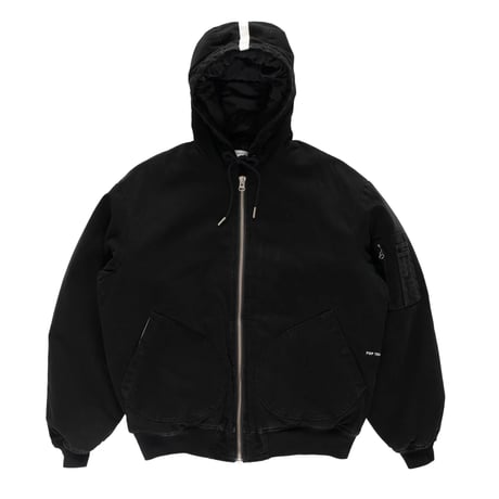 POP TRADING COMPANY HOODED FLIGHT JACKET BLACK